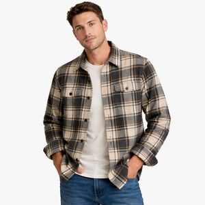2000s Abercrombie & Fitch Heavyweight Cotton Plaid Shirt Jacket Shacket Mens S